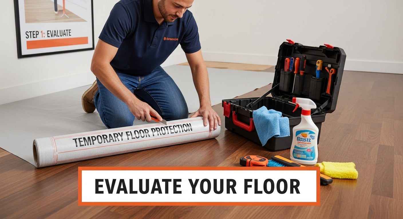 temporary floor protection installation