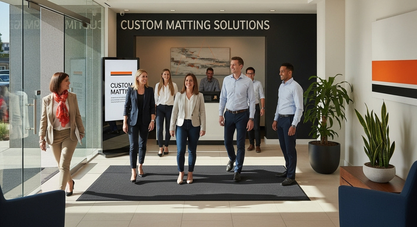 business entrance custom mat