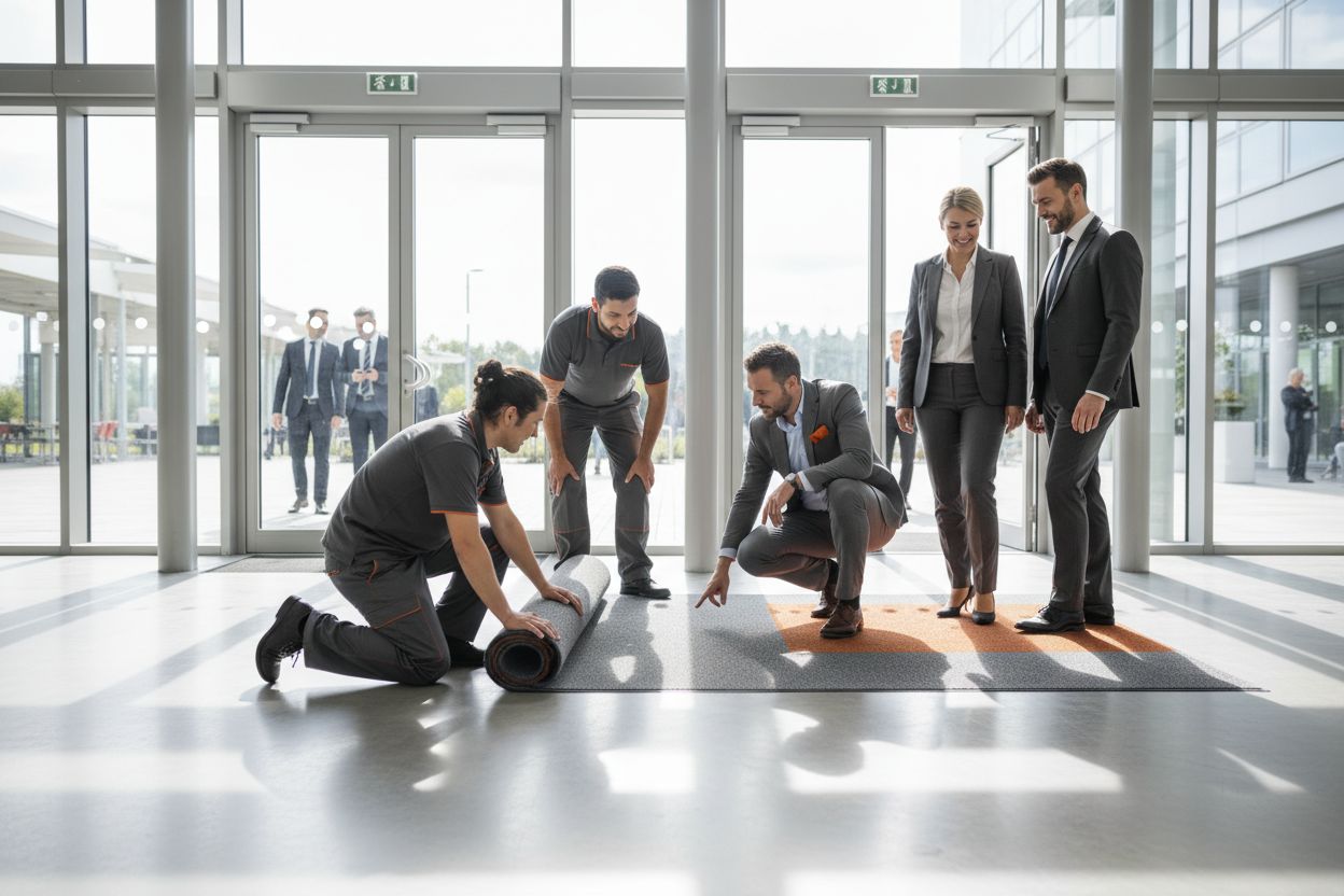 dust control matting, clean entrance, workplace
