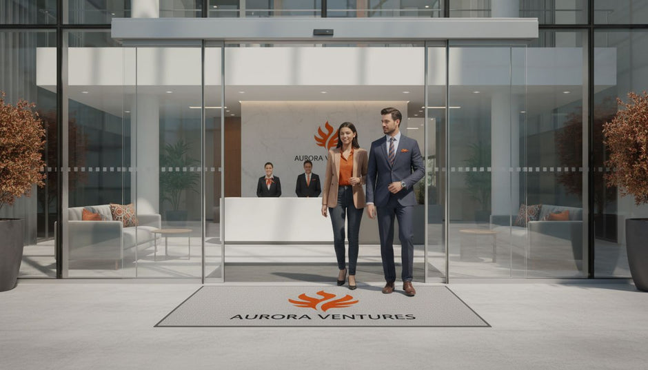 business entrance logo mat