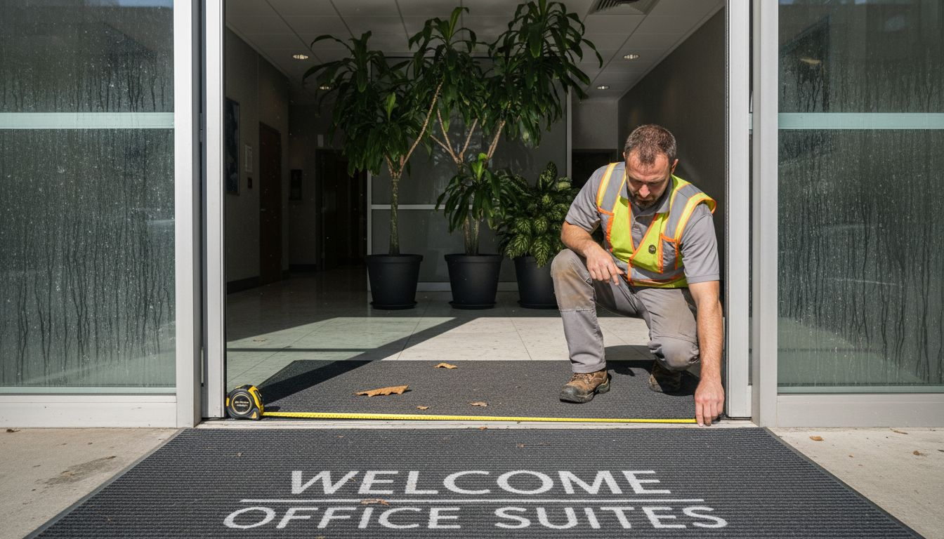 Manager measuring entrance for logo mat