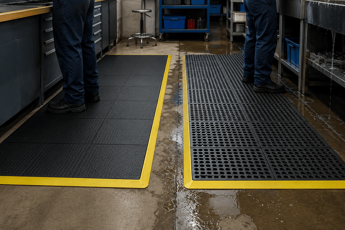 24/Seven Wet vs 24/Seven Solid: Which Modular Anti-Fatigue Mat Should You Choose?