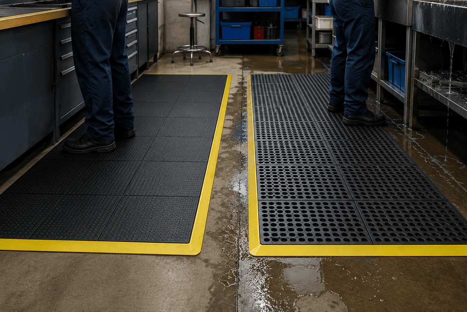 24/Seven Wet vs 24/Seven Solid: Which Modular Anti-Fatigue Mat Should You Choose?