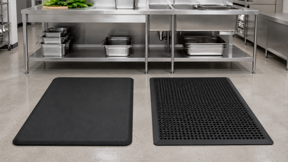 Anti-Microbial Comfort Rubber Mat vs Comfort Flow: Which Hygienic Anti-Fatigue Mat Should You Choose?