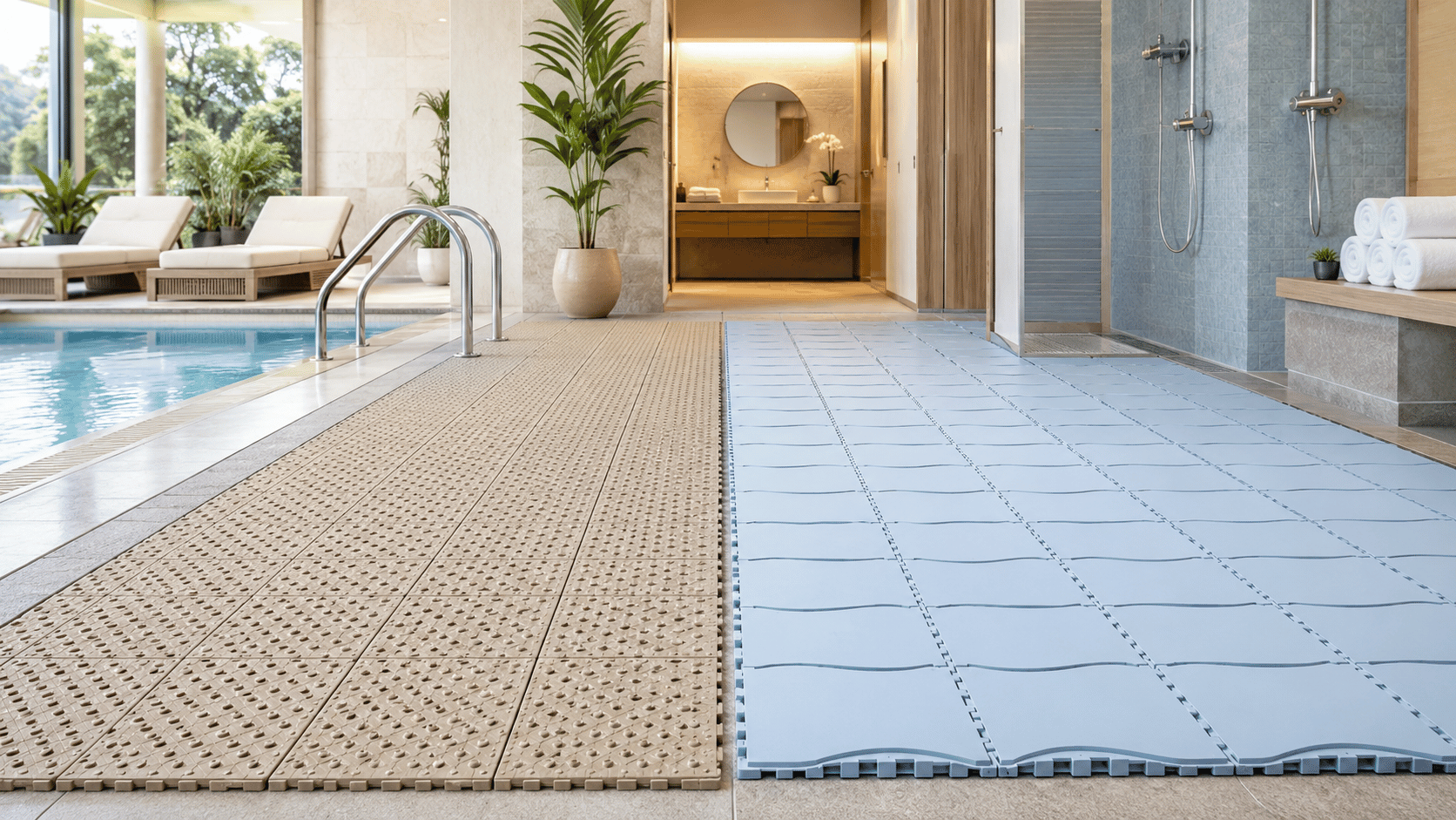 Aqua Link vs Lagune: Which Wet Area Modular Mat Should You Choose?