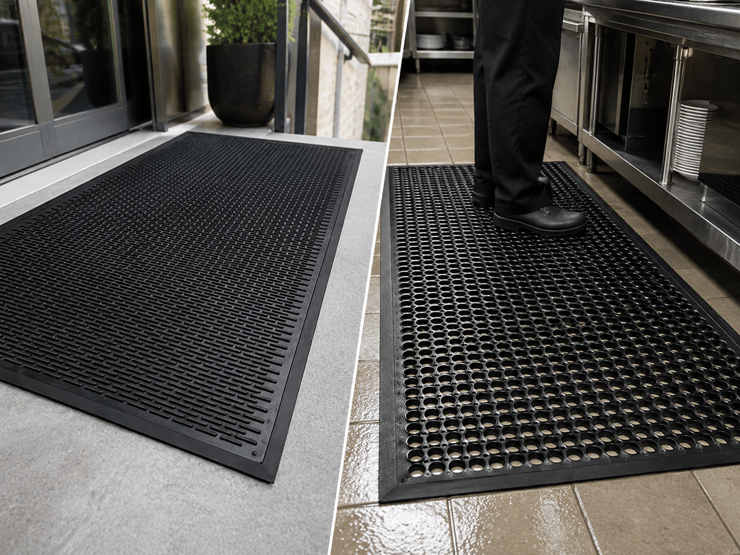 Value Rubber Scraper Mat vs Value Rubber Scraper Mat with Holes: Which Rubber Safety Mat Should You Choose?