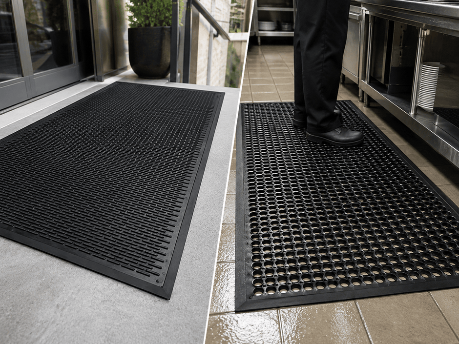 Value Rubber Scraper Mat vs Value Rubber Scraper Mat with Holes: Which Rubber Safety Mat Should You Choose?