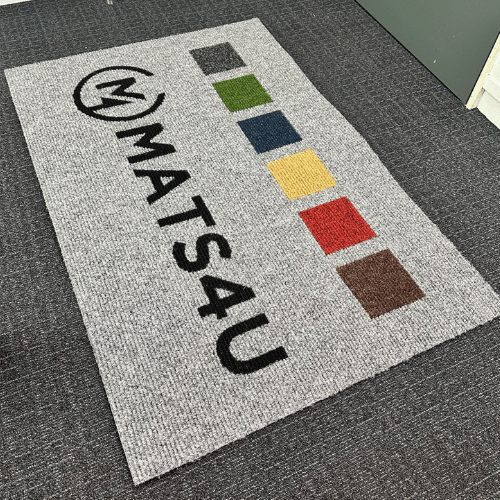 Colour Brush Logo Mat with ribbed synthetic entrance surface and inlaid branding