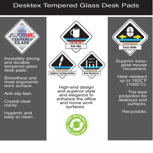 Desktex Glaciermat Glass Desk Mat