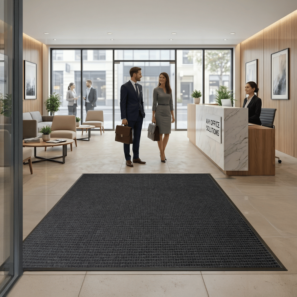 Pro-Waffle Entrance Matting installed in a modern commercial reception area
