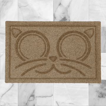 WaterHog Kitty Bowl Mat with cat bowls