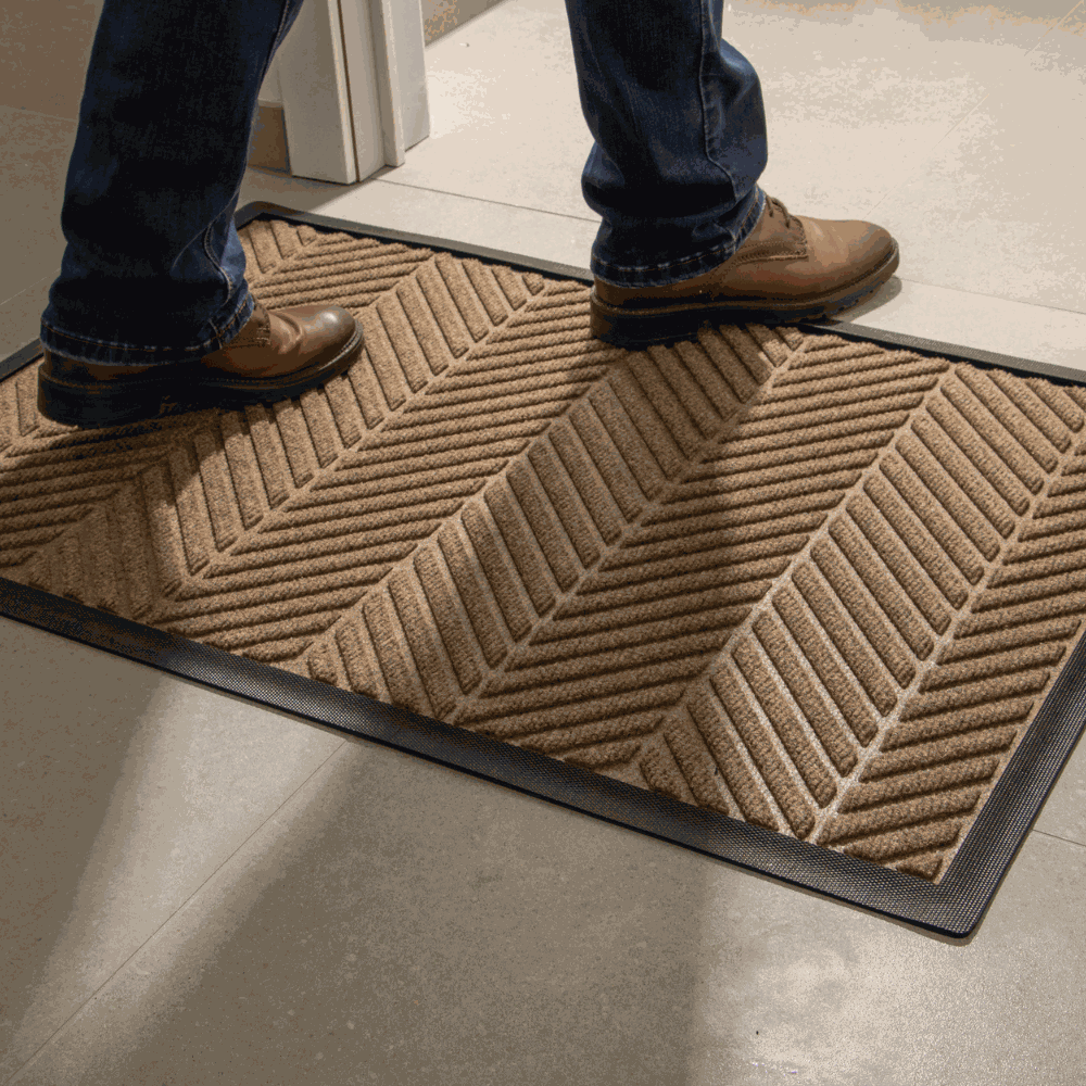 Delivery Mat Waterhog Herringbone with a rubber border | Free UK Delivery | Mats4U