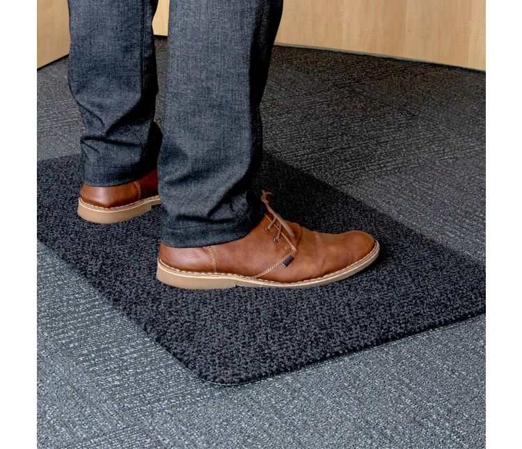 Alba Anti-Fatigue Standing Mat with carpeted surface for office and reception areas