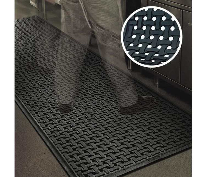 Comfort Flow Anti Microbial Rubber Mat in a commercial kitchen