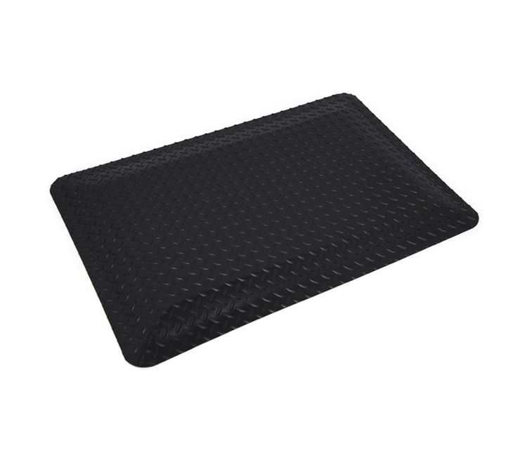 Smart Diamond Plate Anti Fatigue Mat with black diamond plate surface