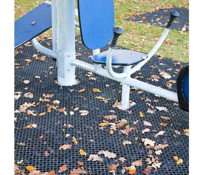 Outdoor Activity Rubber Grass Mat Tiles in a vibrant playground